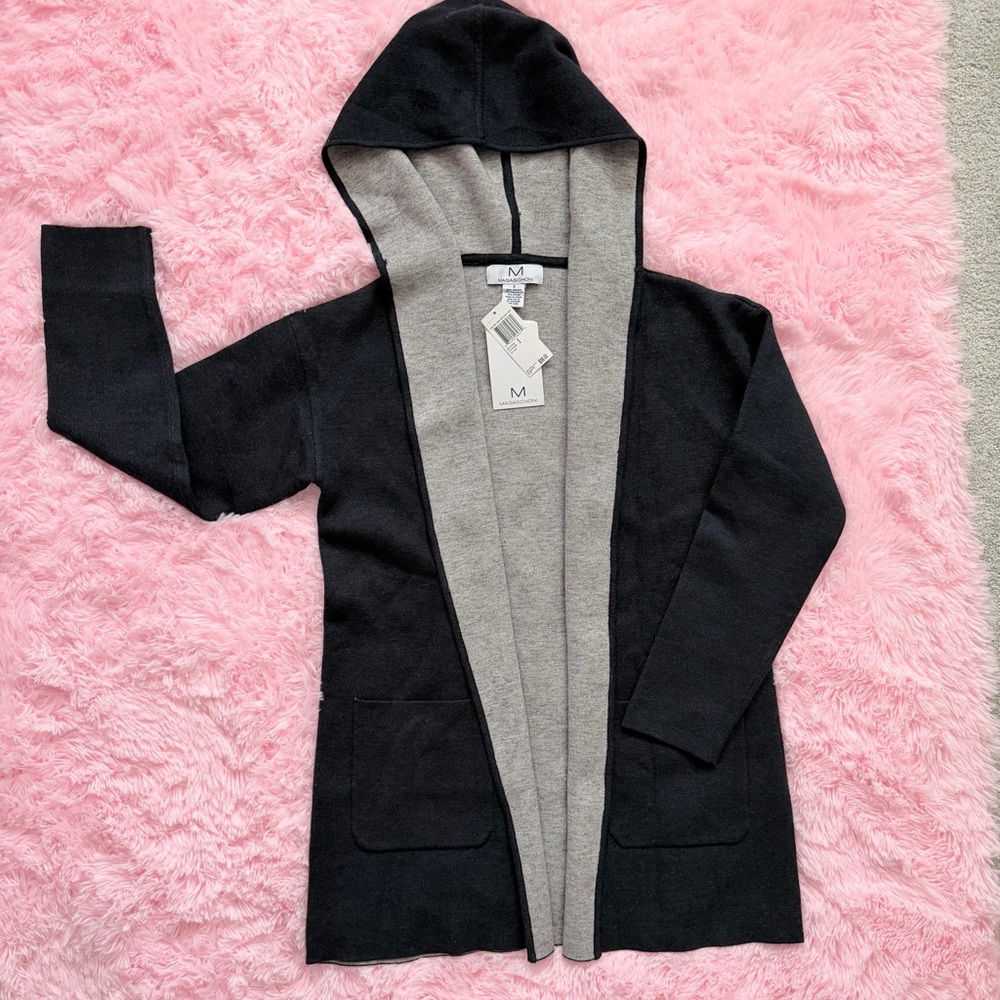 Magaschoni Gray Knit Cardigan